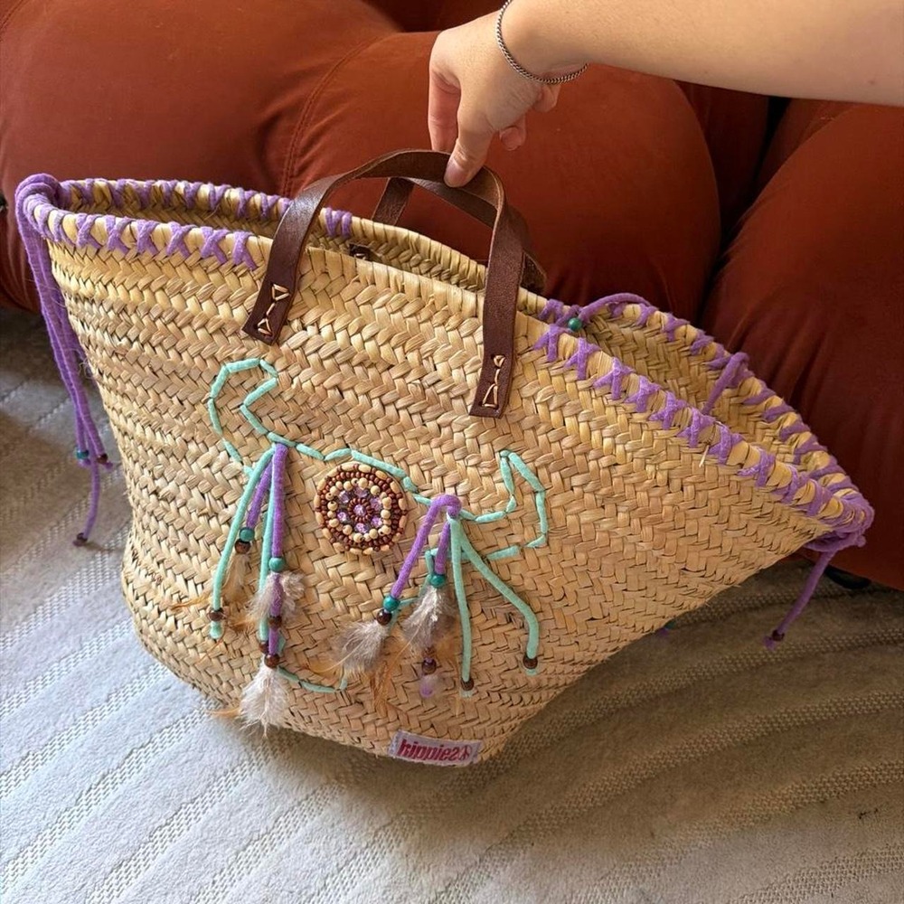 Bohemian straw tote bag western indie hippie festivals party beach vacation